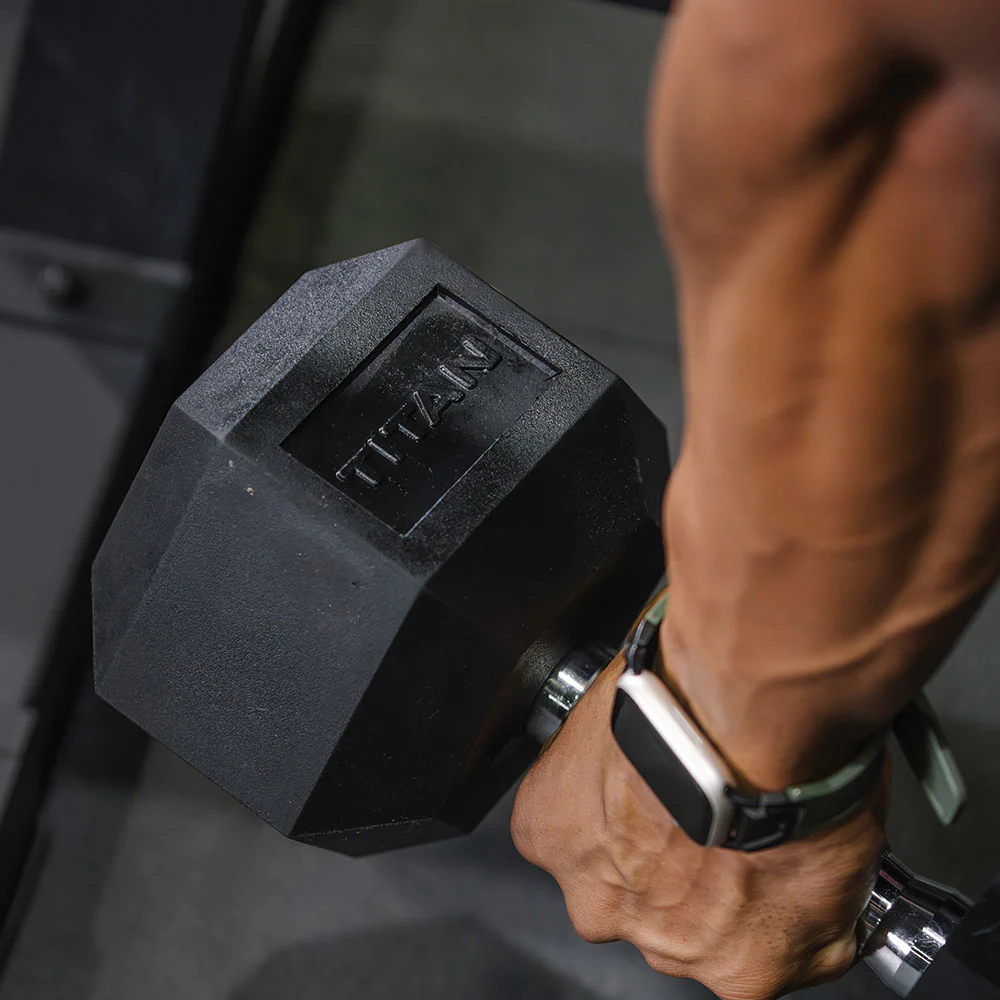 55 LB - 100 LB Pairs Rubber Hex Dumbbells - Image 6