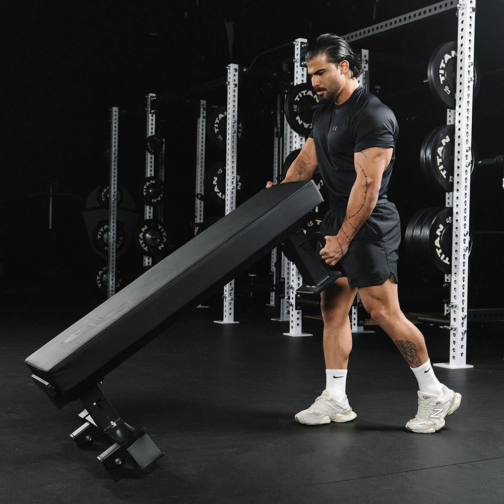 TITAN Series Single Post Flat Bench - Image 8