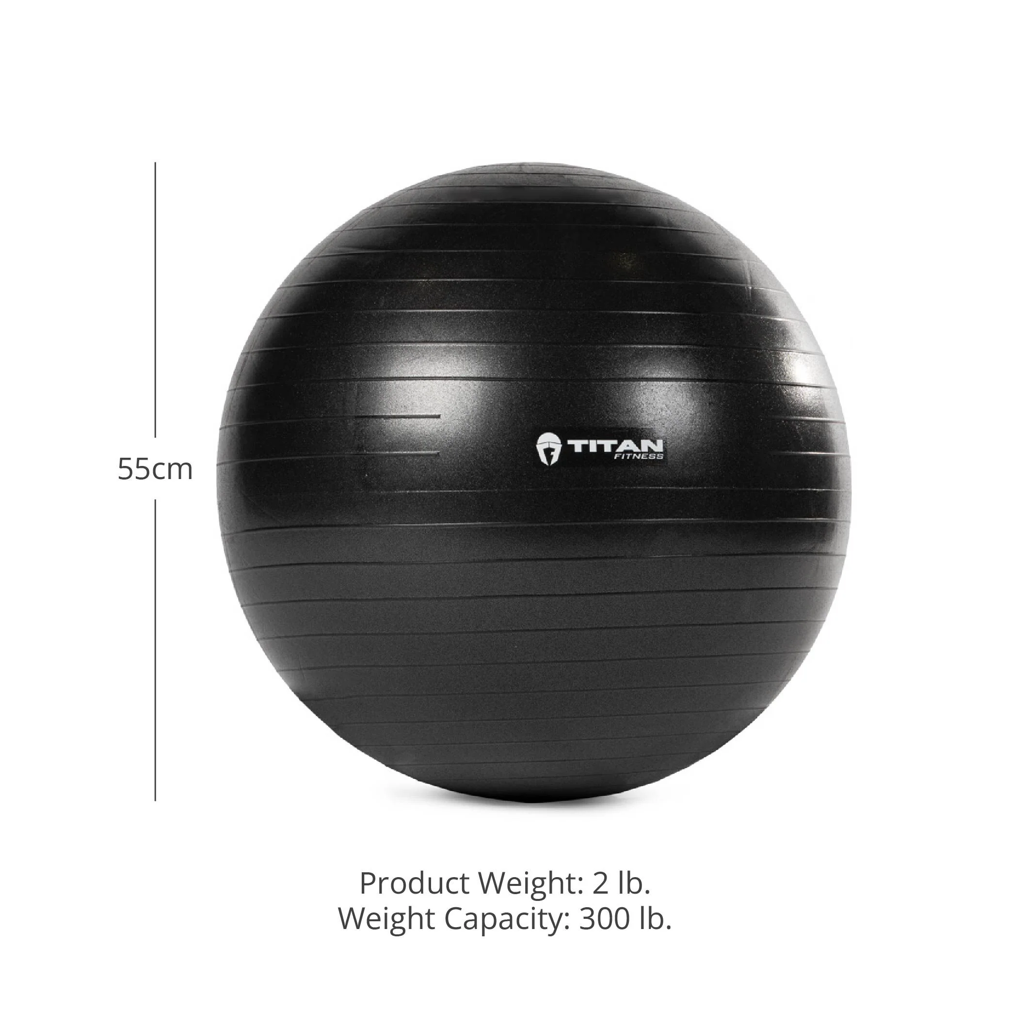 55cm Black Exercise Stability Ball - Image 4