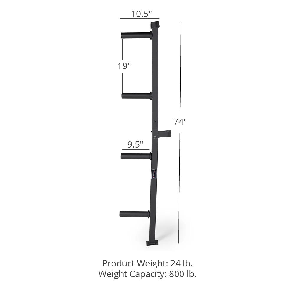 Wall Mounted 4-Peg Olympic Bumper Plate Weight Rack - Image 9