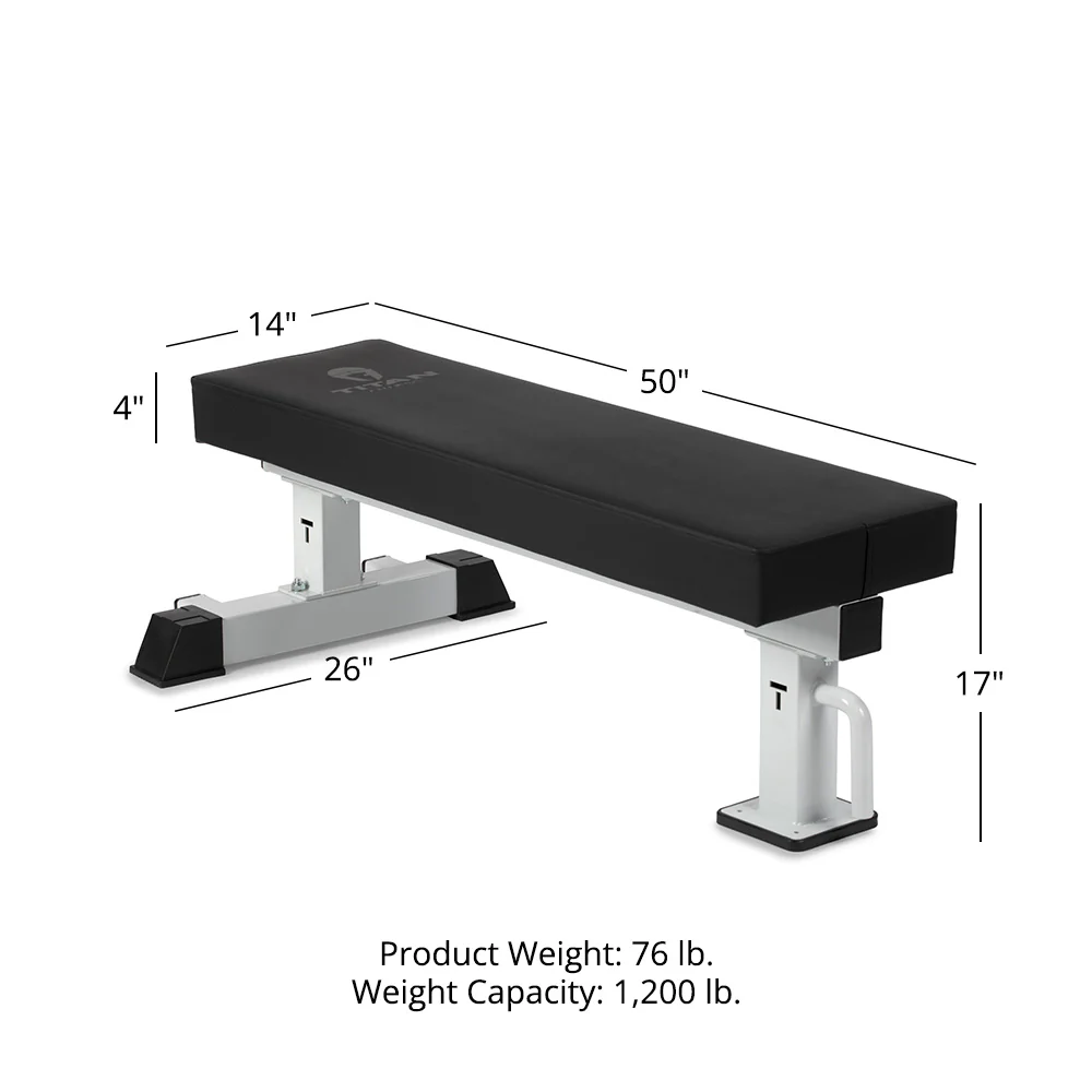 TITAN Series Single Post Flat Bench - Image 48